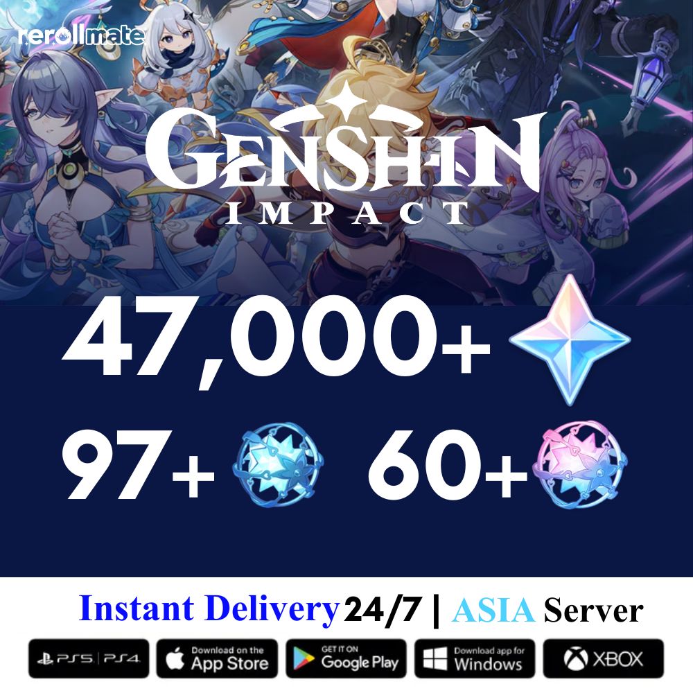 Genshin Reroll Account with Primogems ( Asia Server )