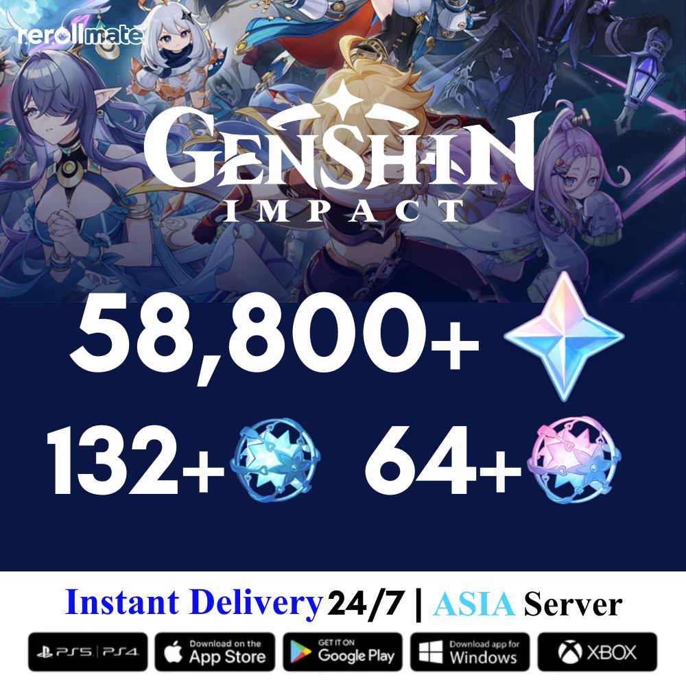 Genshin Reroll Account with Primogems ( Asia Server | With Email)