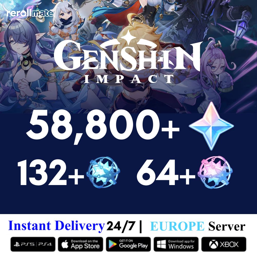 Genshin Reroll Account with Primogems ( Europe Server )