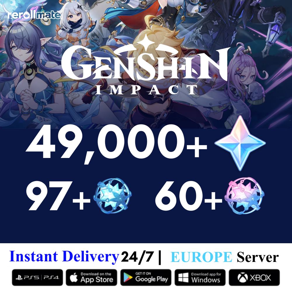 Genshin Reroll Account with Primogems ( Europe Server | With Email )